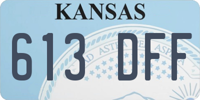 KS license plate 613DFF