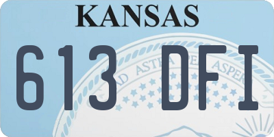 KS license plate 613DFI