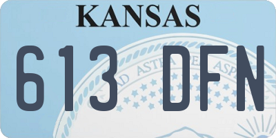 KS license plate 613DFN