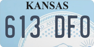 KS license plate 613DFO