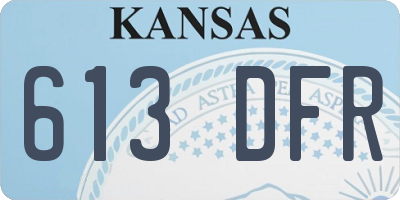KS license plate 613DFR