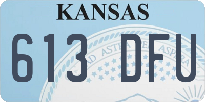 KS license plate 613DFU