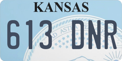 KS license plate 613DNR