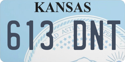 KS license plate 613DNT