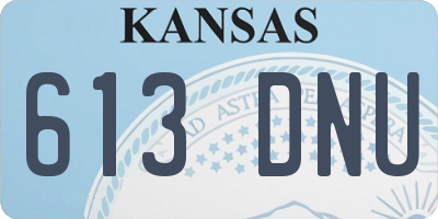 KS license plate 613DNU