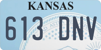 KS license plate 613DNV