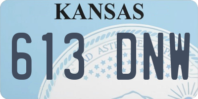 KS license plate 613DNW