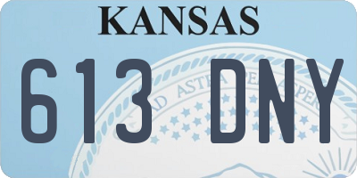 KS license plate 613DNY