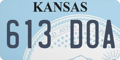 KS license plate 613DOA