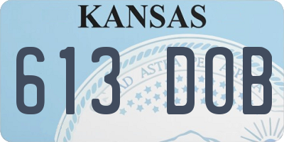 KS license plate 613DOB