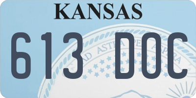 KS license plate 613DOC