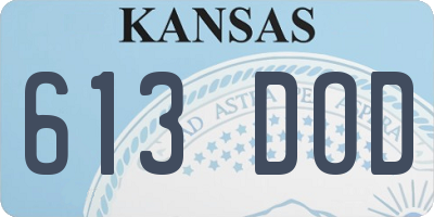 KS license plate 613DOD