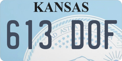 KS license plate 613DOF