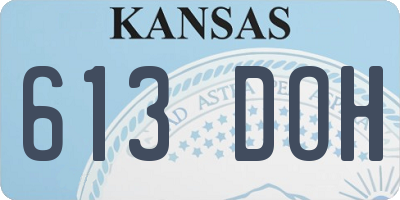 KS license plate 613DOH
