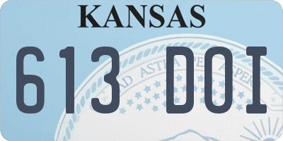 KS license plate 613DOI