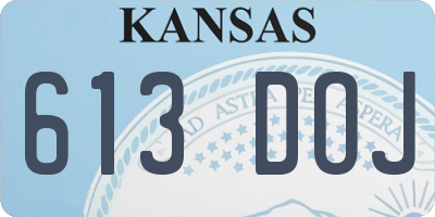KS license plate 613DOJ