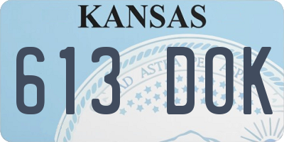 KS license plate 613DOK