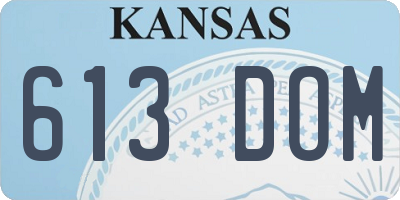 KS license plate 613DOM