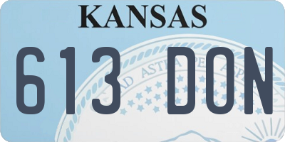 KS license plate 613DON