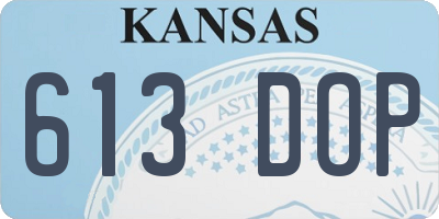 KS license plate 613DOP