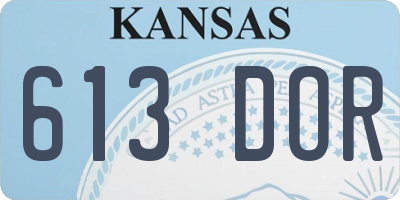 KS license plate 613DOR