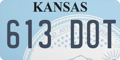 KS license plate 613DOT