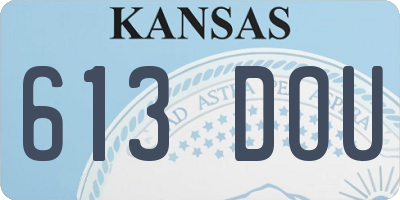 KS license plate 613DOU