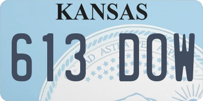 KS license plate 613DOW