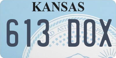 KS license plate 613DOX