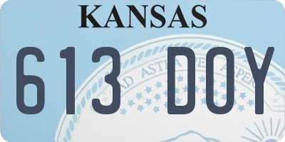 KS license plate 613DOY