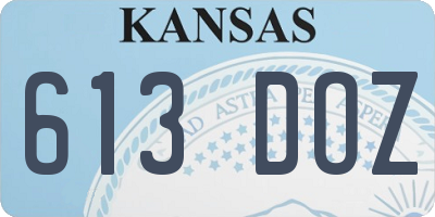 KS license plate 613DOZ