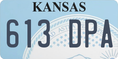 KS license plate 613DPA