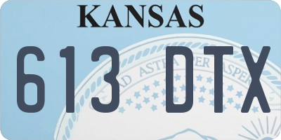 KS license plate 613DTX