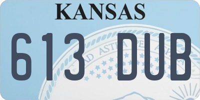 KS license plate 613DUB