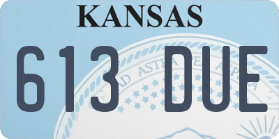 KS license plate 613DUE