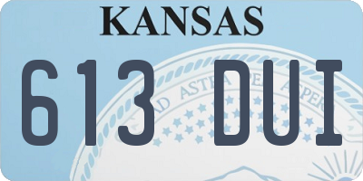 KS license plate 613DUI
