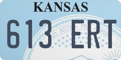 KS license plate 613ERT