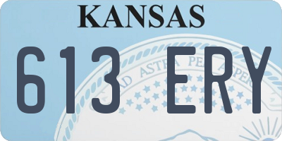 KS license plate 613ERY