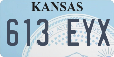 KS license plate 613EYX
