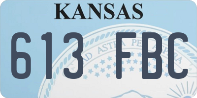 KS license plate 613FBC