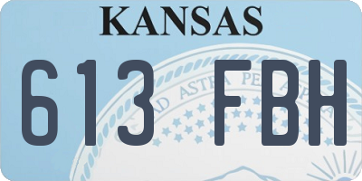 KS license plate 613FBH
