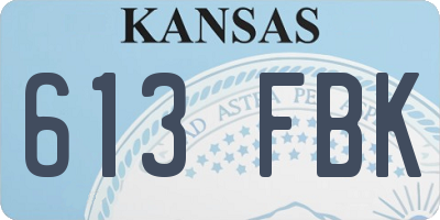 KS license plate 613FBK