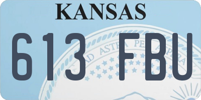 KS license plate 613FBU