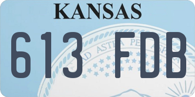 KS license plate 613FDB