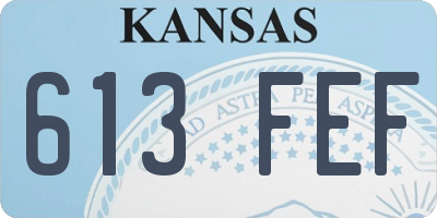 KS license plate 613FEF