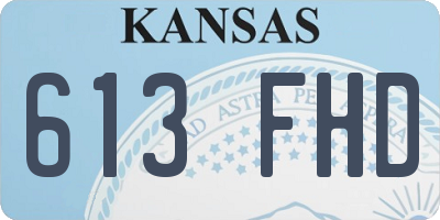 KS license plate 613FHD