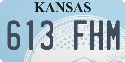 KS license plate 613FHM