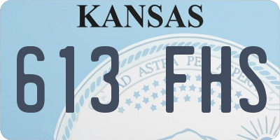 KS license plate 613FHS