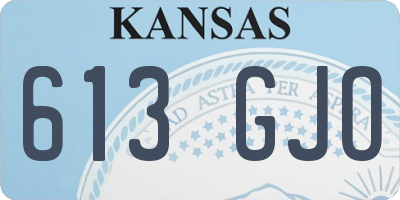 KS license plate 613GJO