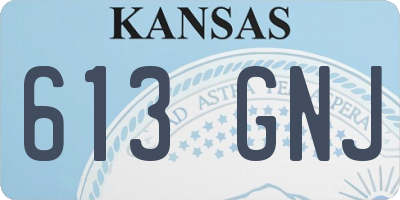 KS license plate 613GNJ
